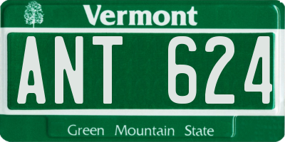 VT license plate ANT624