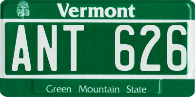 VT license plate ANT626