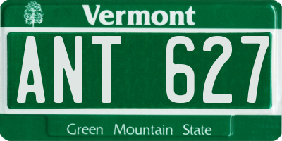 VT license plate ANT627