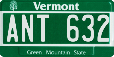 VT license plate ANT632