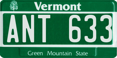 VT license plate ANT633