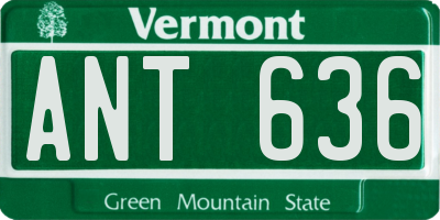 VT license plate ANT636