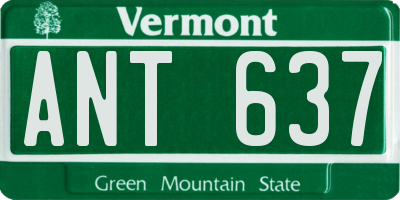 VT license plate ANT637