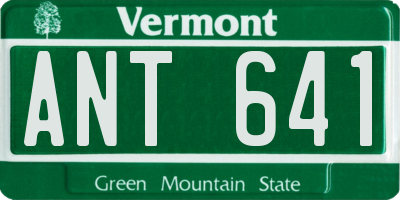 VT license plate ANT641