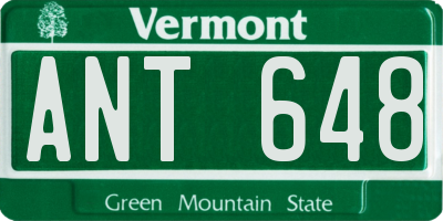 VT license plate ANT648