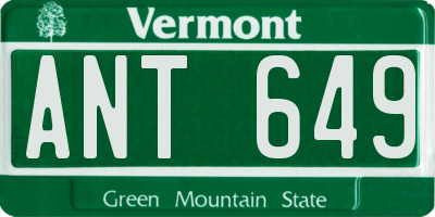 VT license plate ANT649