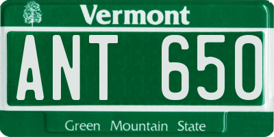 VT license plate ANT650
