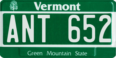 VT license plate ANT652