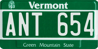VT license plate ANT654