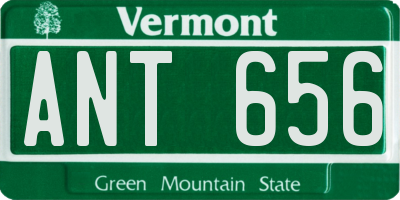 VT license plate ANT656