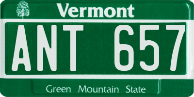 VT license plate ANT657