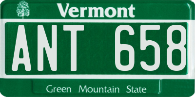 VT license plate ANT658
