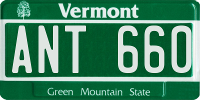 VT license plate ANT660