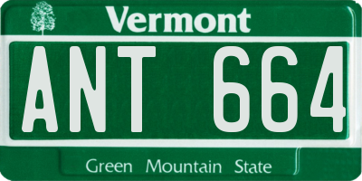 VT license plate ANT664