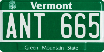 VT license plate ANT665