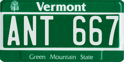 VT license plate ANT667