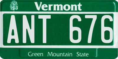 VT license plate ANT676