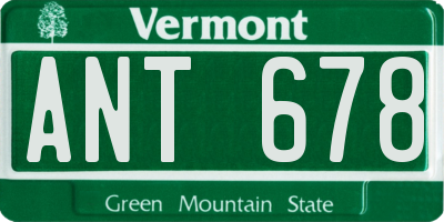 VT license plate ANT678