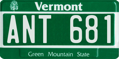 VT license plate ANT681