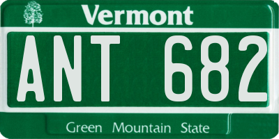 VT license plate ANT682
