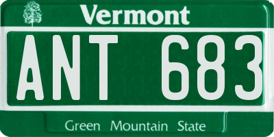 VT license plate ANT683