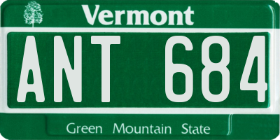 VT license plate ANT684
