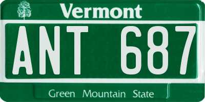 VT license plate ANT687