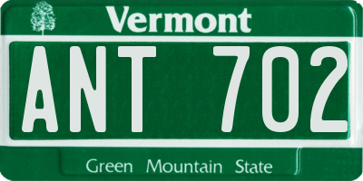 VT license plate ANT702