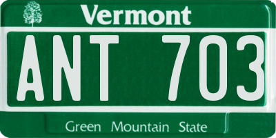 VT license plate ANT703