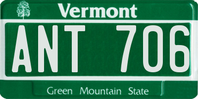 VT license plate ANT706