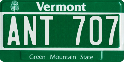 VT license plate ANT707