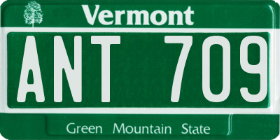 VT license plate ANT709