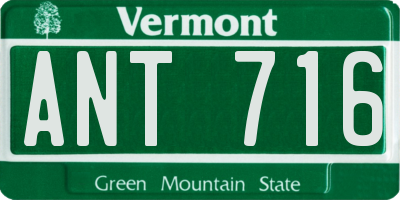 VT license plate ANT716