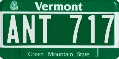 VT license plate ANT717