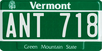 VT license plate ANT718