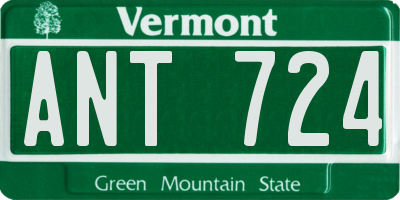 VT license plate ANT724