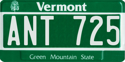 VT license plate ANT725