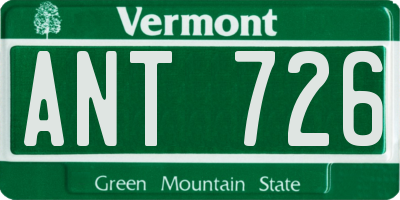 VT license plate ANT726