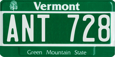 VT license plate ANT728