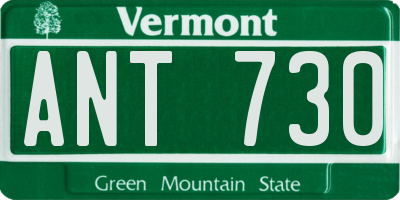 VT license plate ANT730