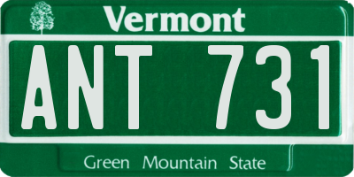 VT license plate ANT731