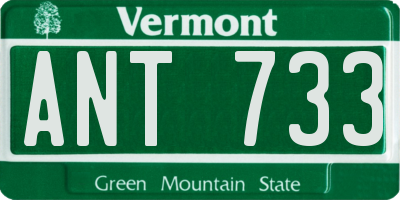 VT license plate ANT733