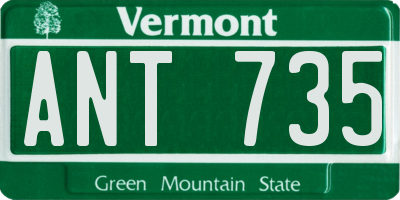 VT license plate ANT735