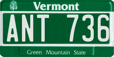 VT license plate ANT736