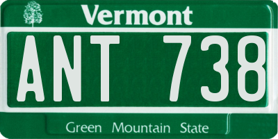 VT license plate ANT738