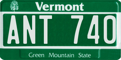 VT license plate ANT740