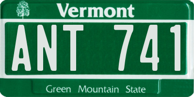 VT license plate ANT741