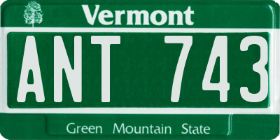 VT license plate ANT743