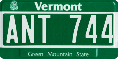 VT license plate ANT744