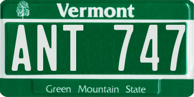 VT license plate ANT747